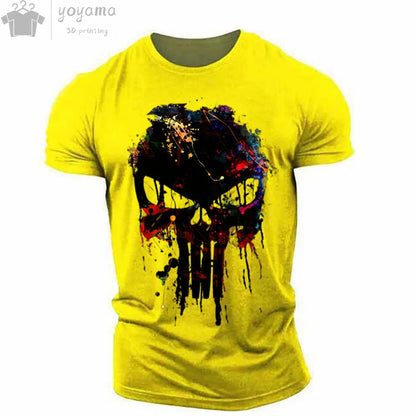 Men's T Shirt 3d Print Military Patriotic Skull