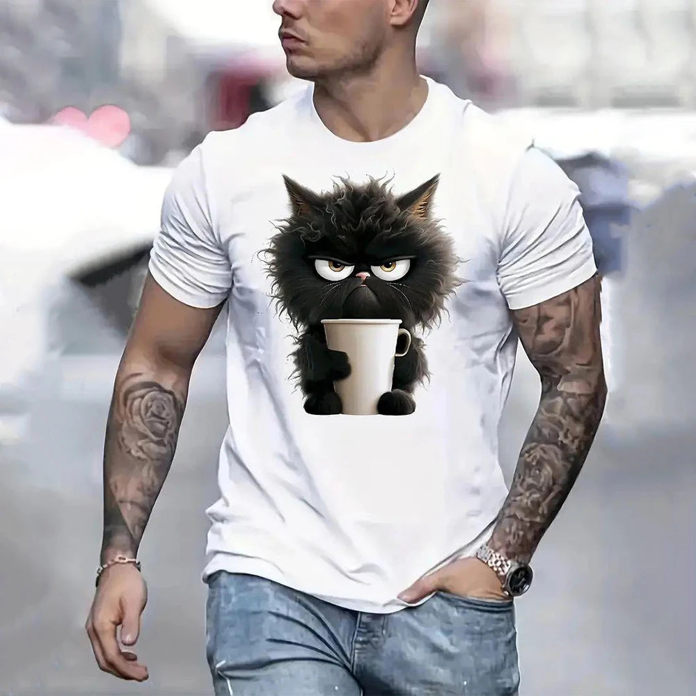 Men's T Shirt Cat Fashion