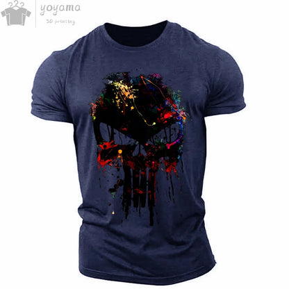 Men's T Shirt 3d Print Military Patriotic Skull