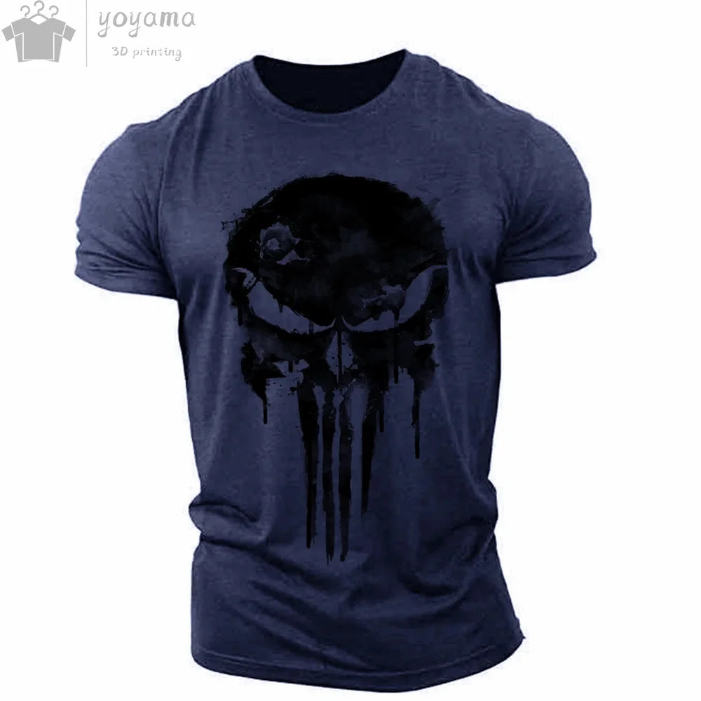 Men's T Shirt 3d Print Military Patriotic Skull