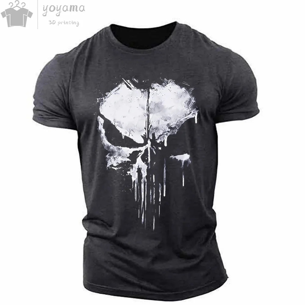 Men's T Shirt 3d Print Military Patriotic Skull