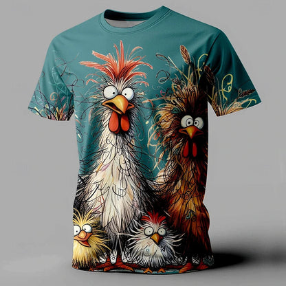 Men's T Shirt Animal Chicken Print Summer