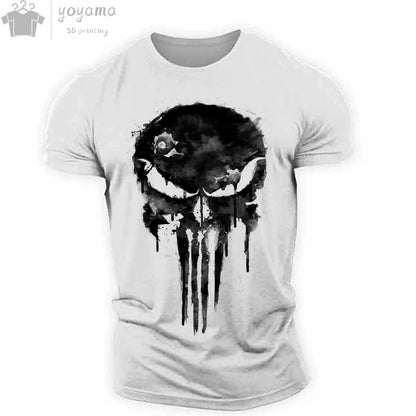 Men's T Shirt 3d Print Military Patriotic Skull