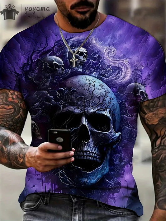 Men's Horror Skull T-Shirt 3D