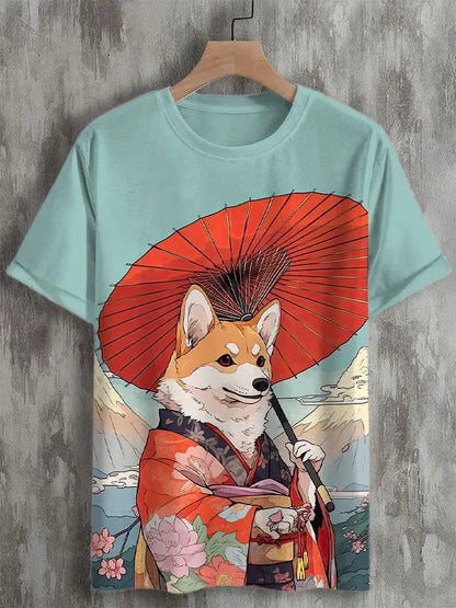 Men's T-Shirt Japanese Style Samurai 3D