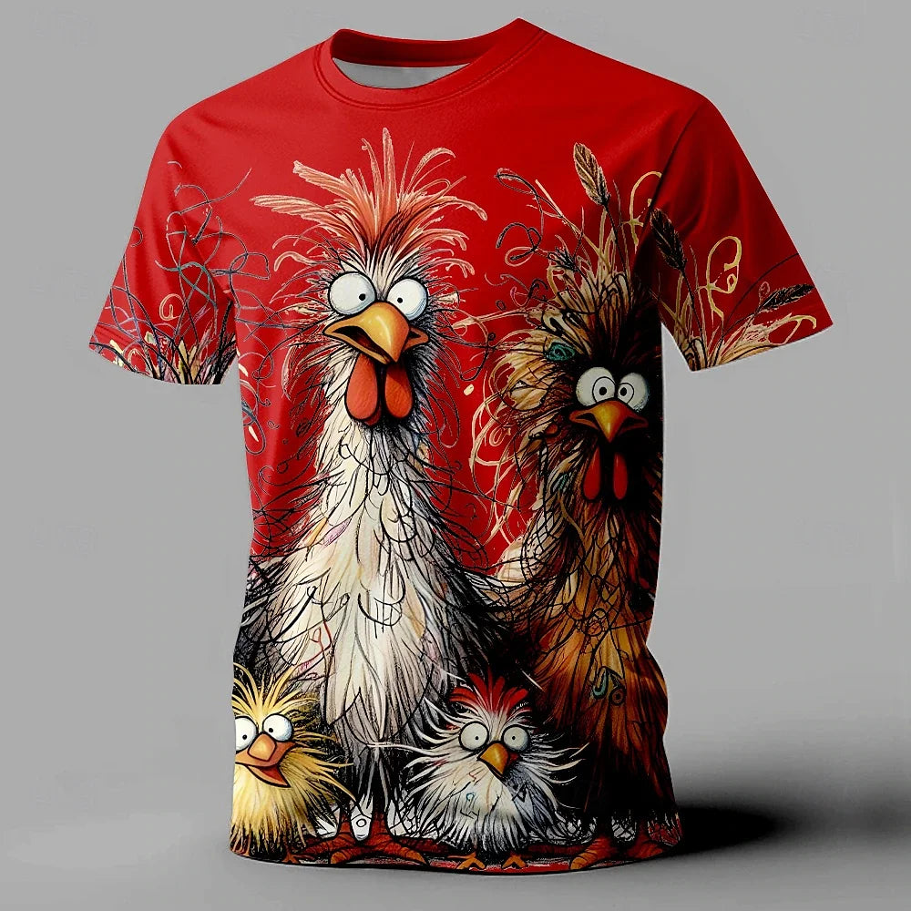 Men's T Shirt Animal Chicken Print Summer