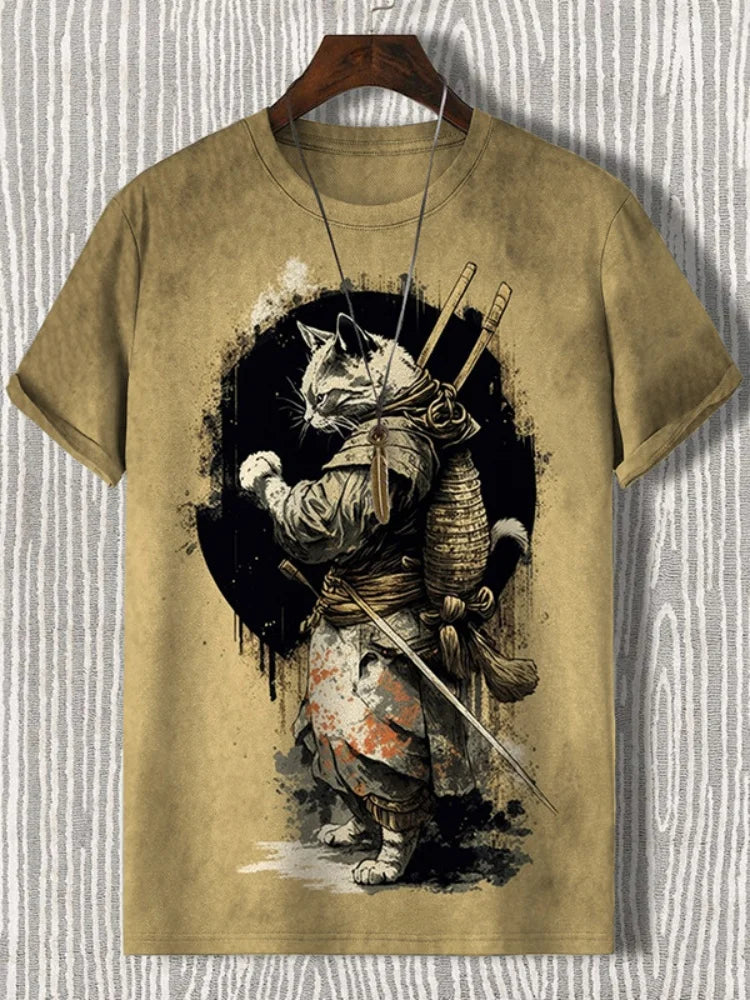 Men's T-Shirt Japanese Style Samurai 3D