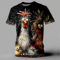 Men's T Shirt Animal Chicken Print Summer