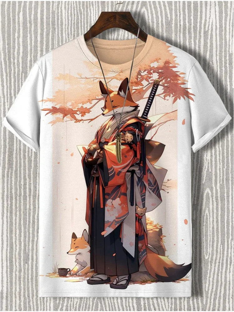 Men's T-Shirt Japanese Style Samurai 3D