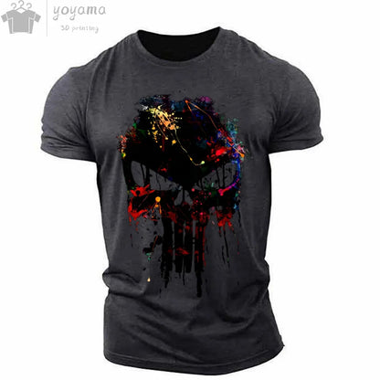 Men's T Shirt 3d Print Military Patriotic Skull