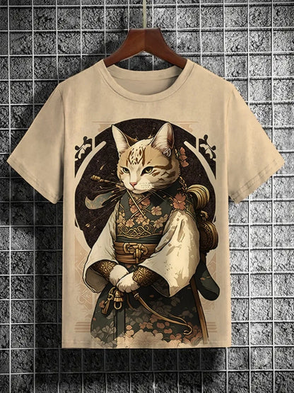 Men's T-Shirt Japanese Style Samurai 3D