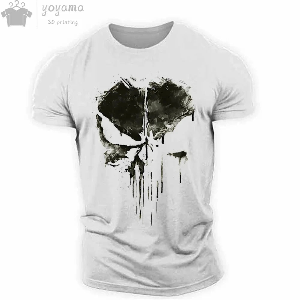 Men's T Shirt 3d Print Military Patriotic Skull