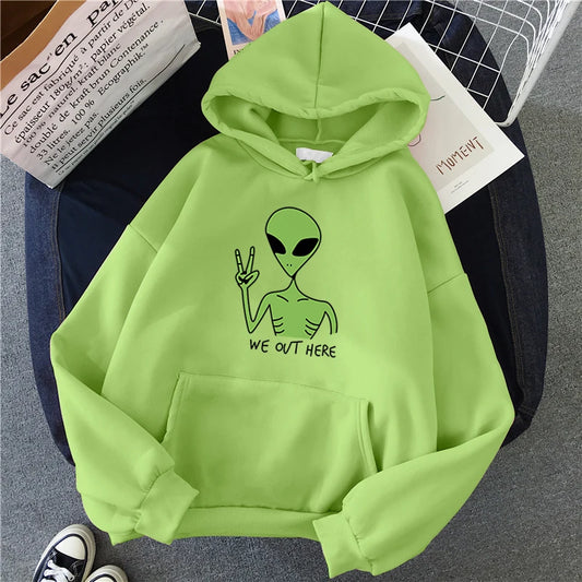 Green Alien  Hoodie Pullover