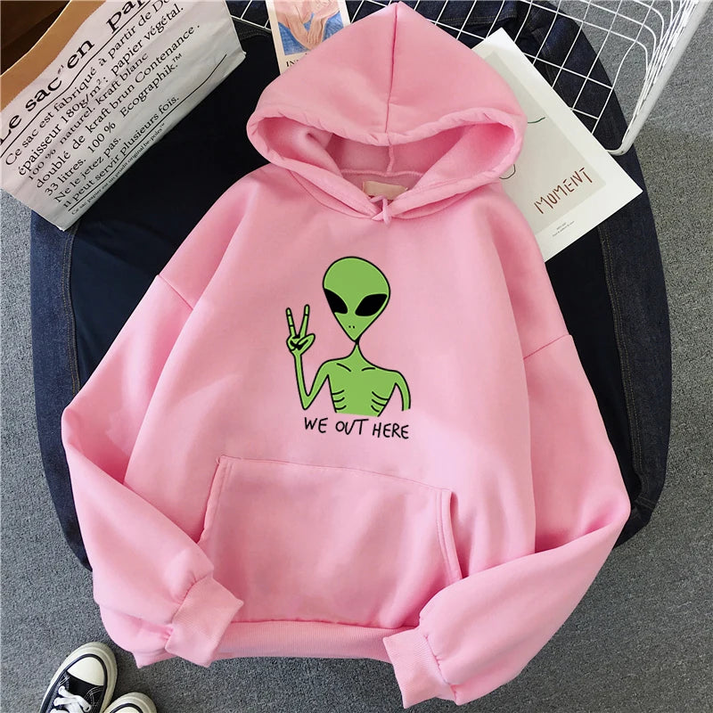 Green Alien  Hoodie Pullover