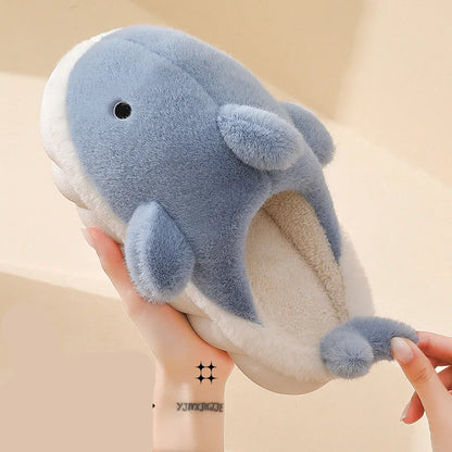 Funny Animal Shark Cotton Slippers Women's