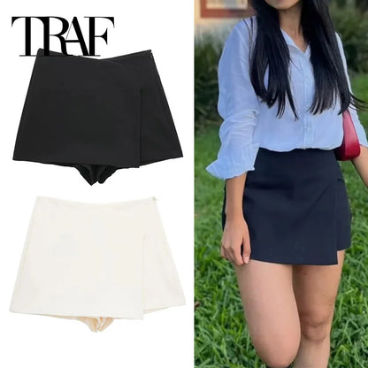 TRAF 2024  Mini Skirt Shorts Women Casual