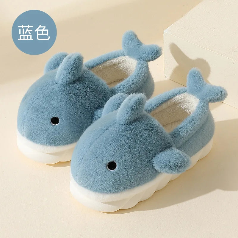 Funny Animal Shark Cotton Slippers Women's