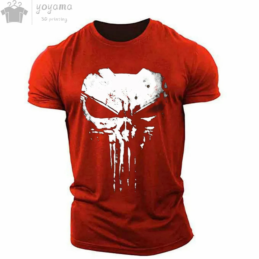 Men's T Shirt 3d Print Military Patriotic Skull