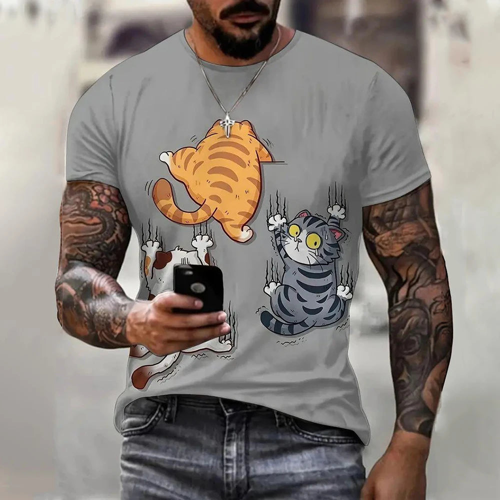 Men's T Shirt Cat Fashion