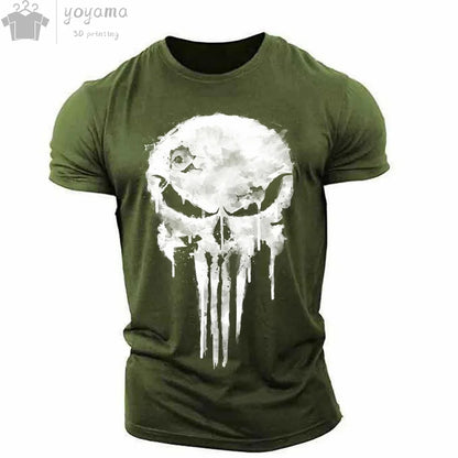 Men's T Shirt 3d Print Military Patriotic Skull