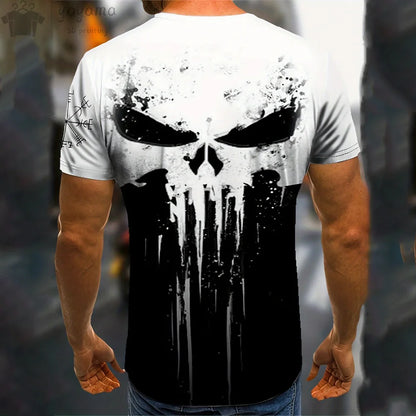 Men's T Shirt 3d Print Military Patriotic Skull