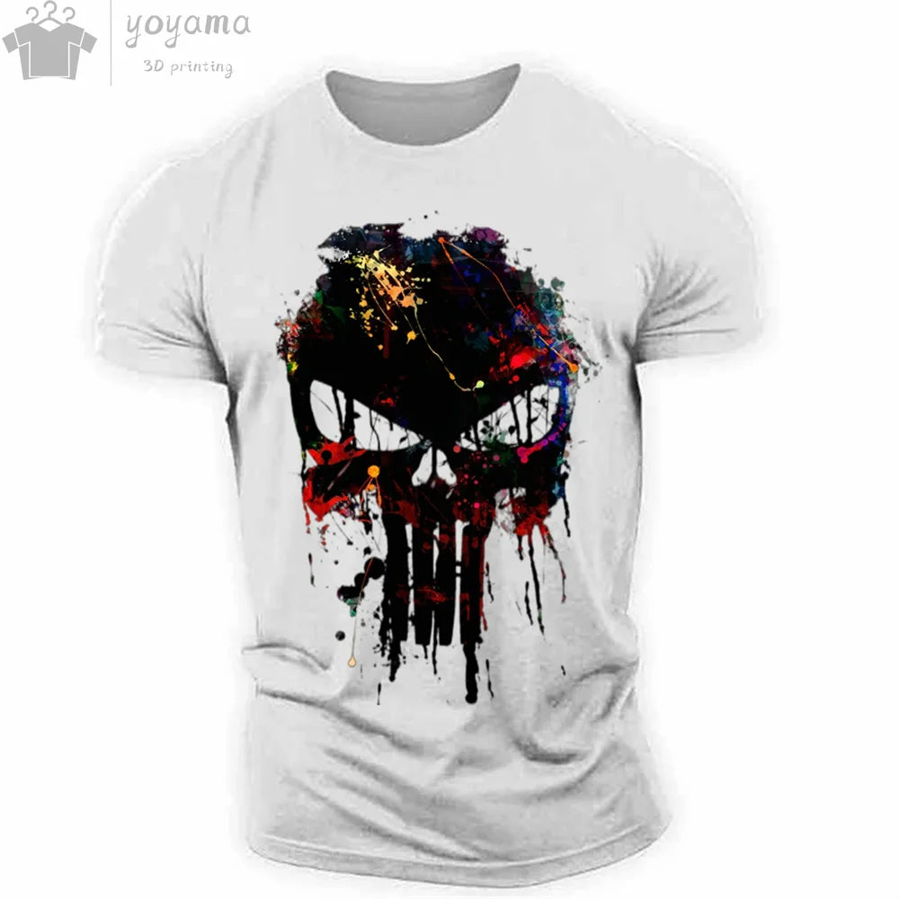 Men's T Shirt 3d Print Military Patriotic Skull