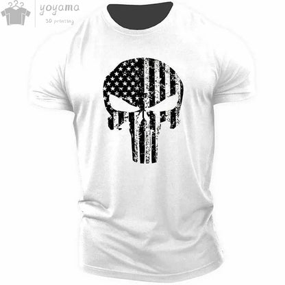 Men's T Shirt 3d Print Military Patriotic Skull