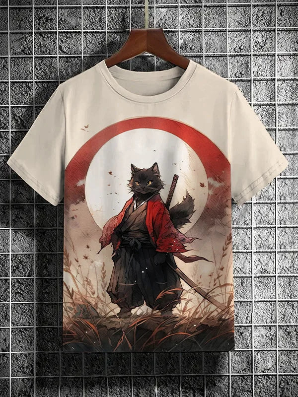 Men's T-Shirt Japanese Style Samurai 3D